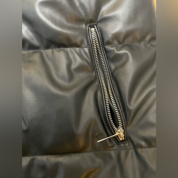 Zara black vegan (faux) leather puffer vest. Excellent condition. - Picture 12 of 15